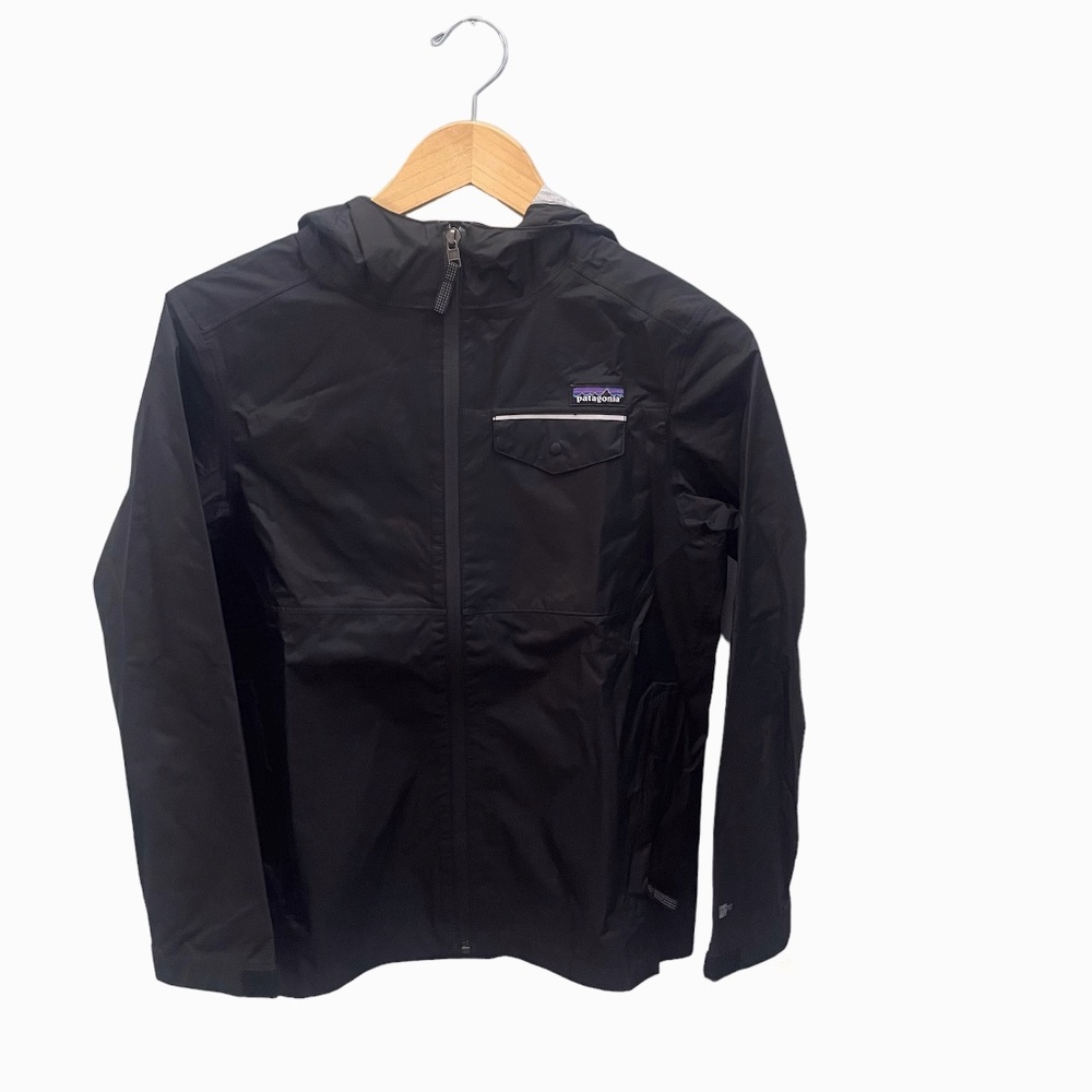 Black Patagonia Jacket with hood H2NO Waterproof Boys L